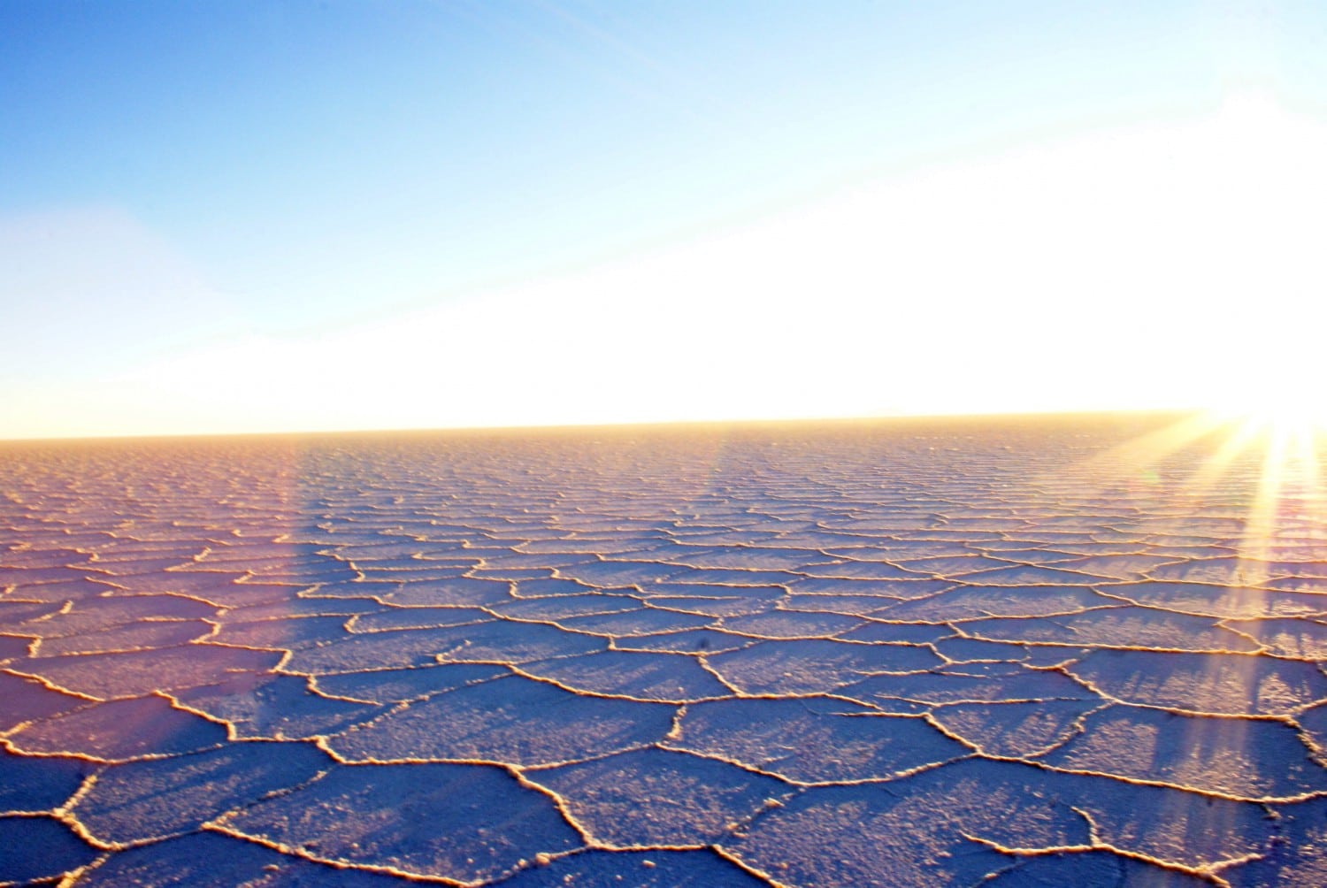 Watching the sun rise over the Bolivian Salt Flats