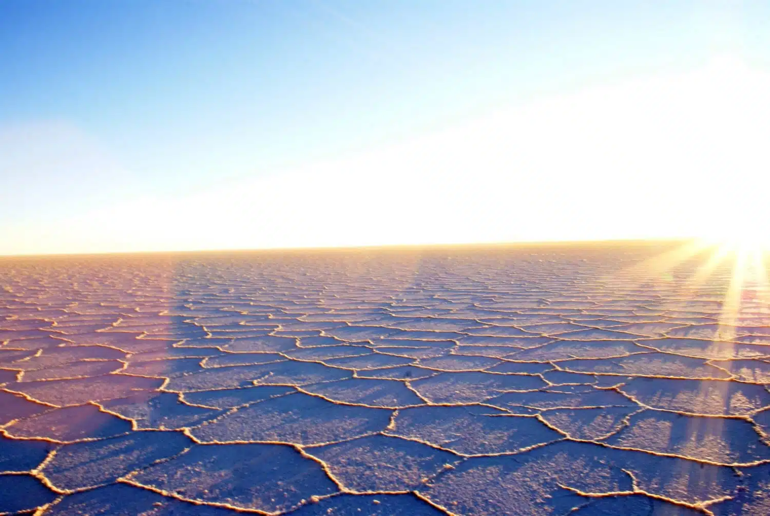 Watching the sun rise over the Bolivian Salt Flats