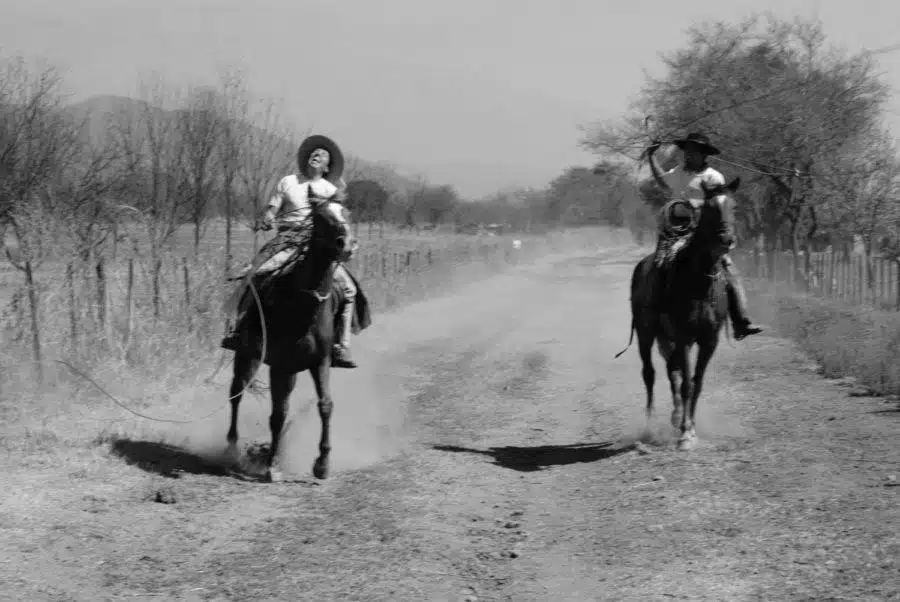 Gauchos having fun on horses in Argentina