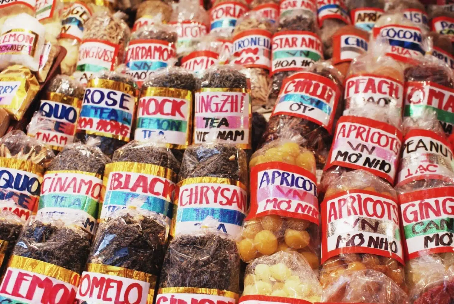 Cooking in Hanoi, dried food stall