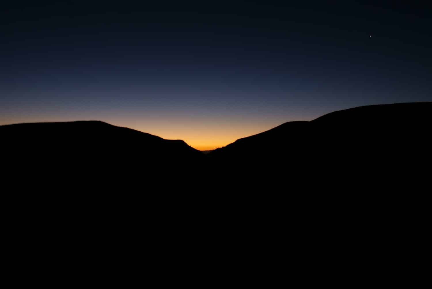 Sunset over Guatin in the Atacama Desert