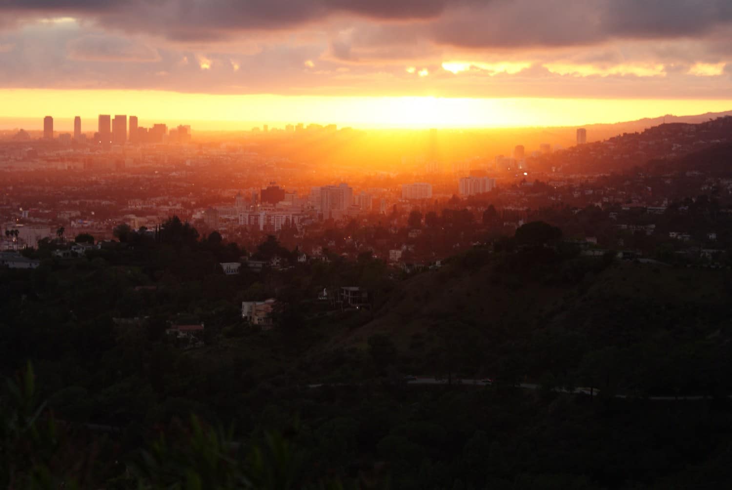 Sunset over LA from Griffith Park 