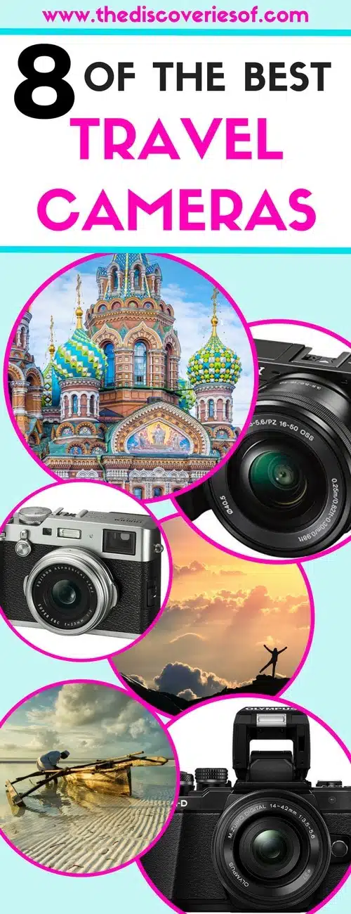 8 awesome travel cameras. Looking for a cheap affordable camera gear for your backpack? We've tried and tested hundreds of mirrorless, small compact and SLR cameras to whittle it down to 8 picks for stunning pictures and video. Read more. 