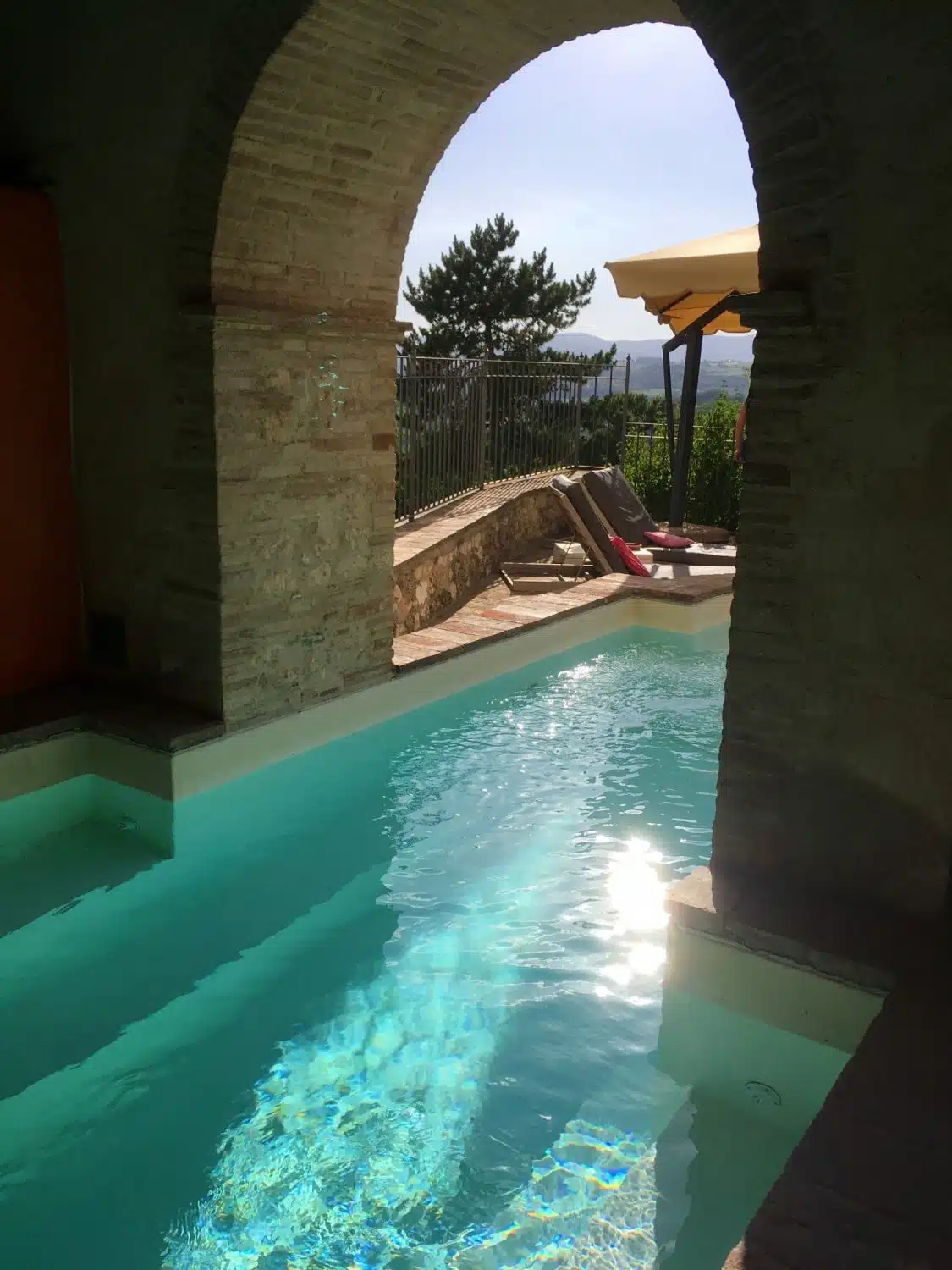 A pool with a view at Santi Terzi