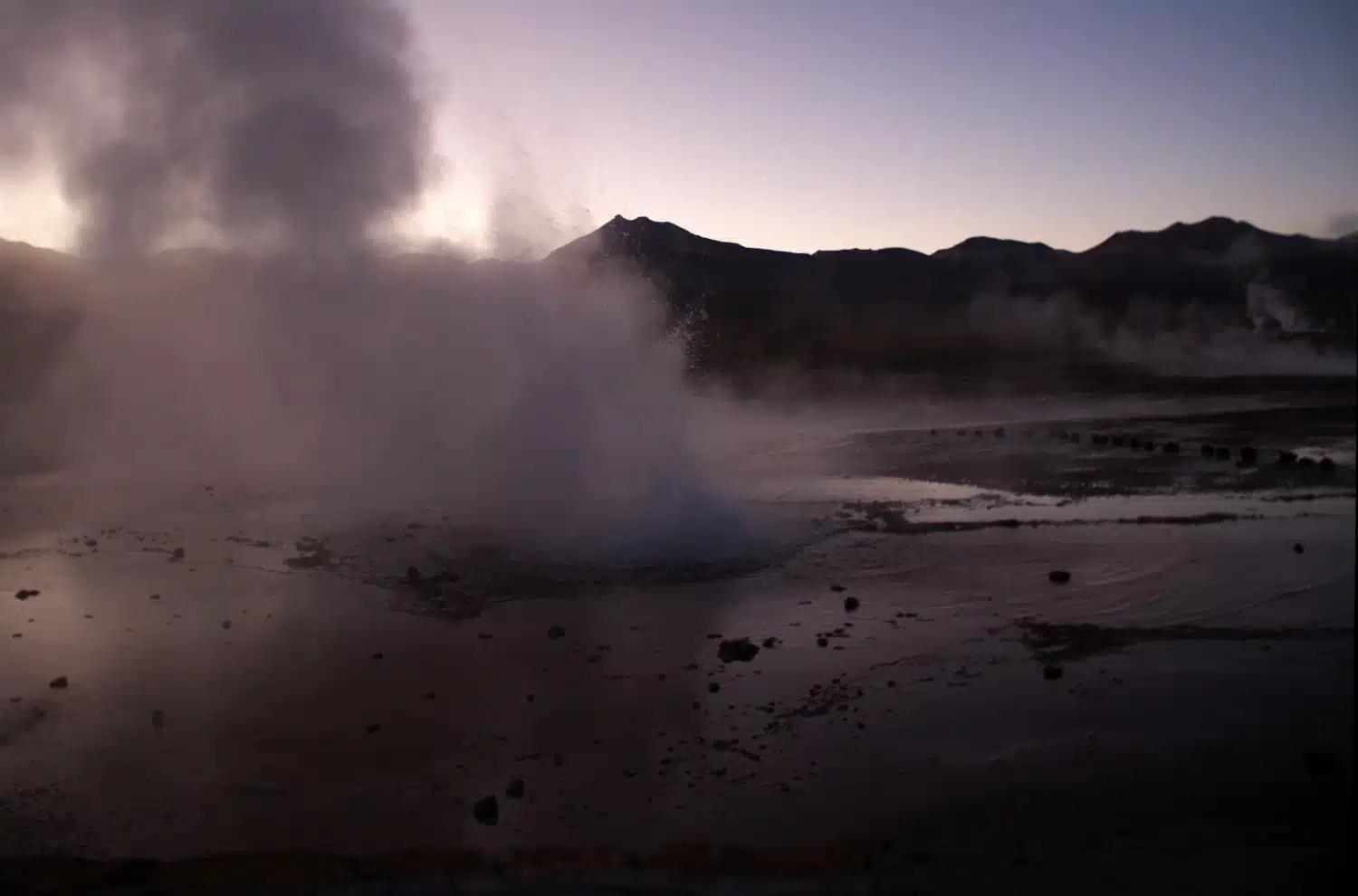 Sunrise at El Tatio Geysers