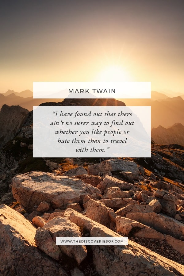 Travel With People - Mark Twain Journey Quote