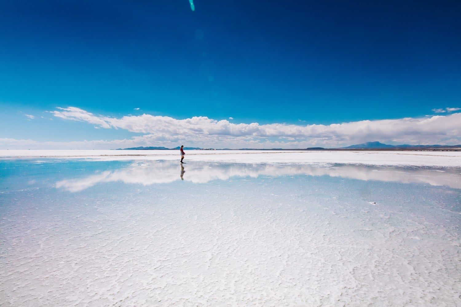 The best time to visit the Salar de Uyuni is during the rainy season