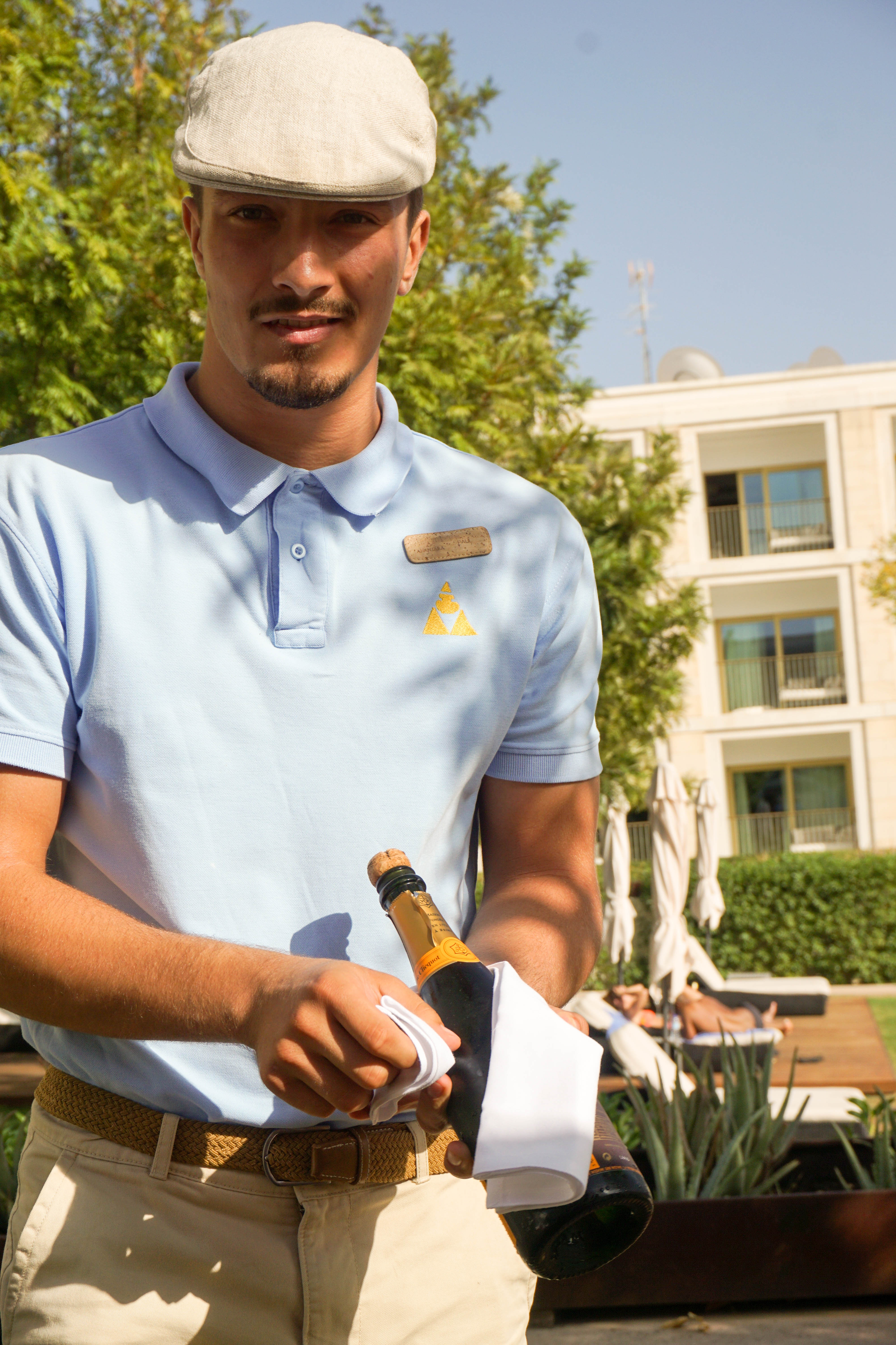 Champagne time by the pool