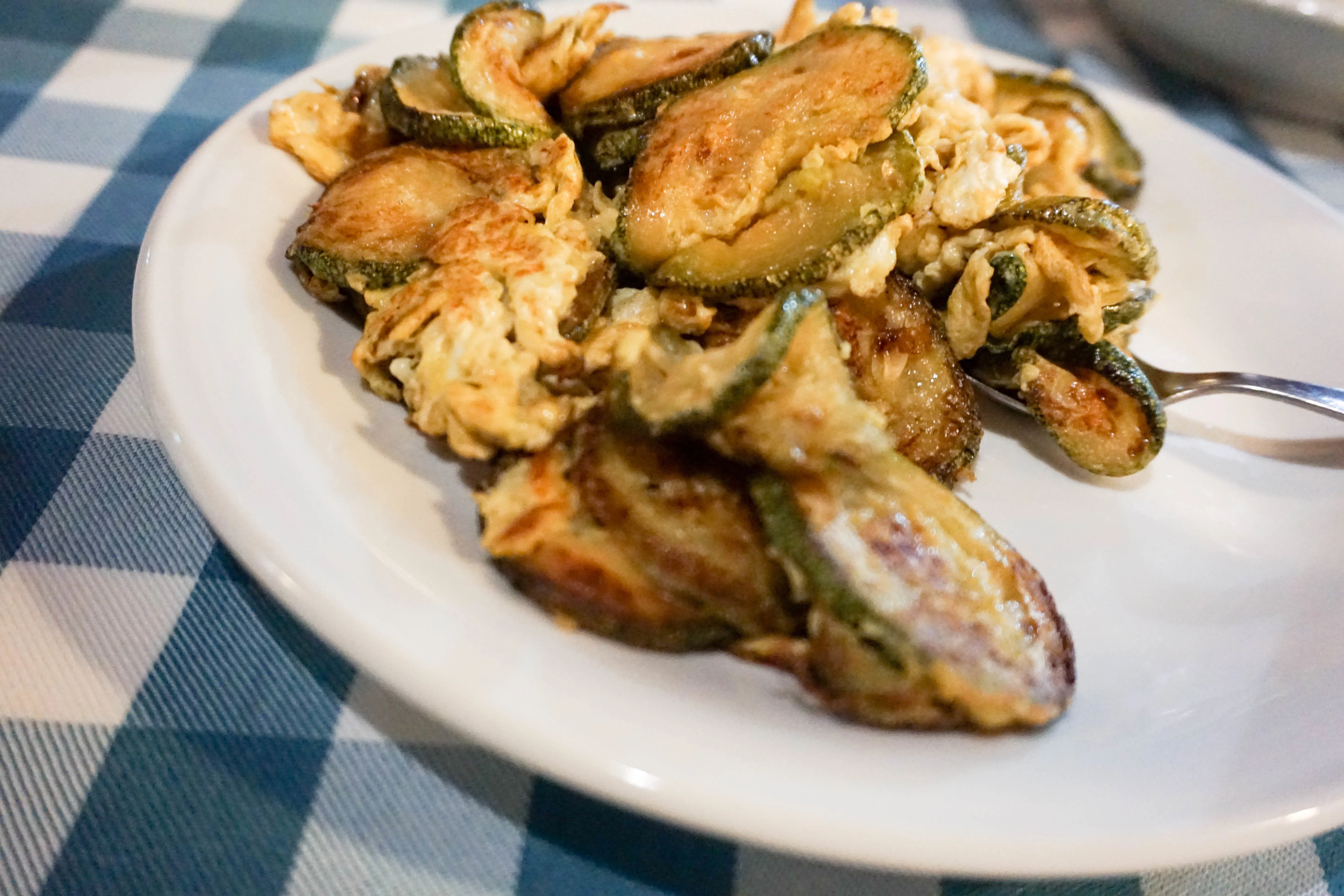 Courgettes with eggs is a typical food in Cyprus