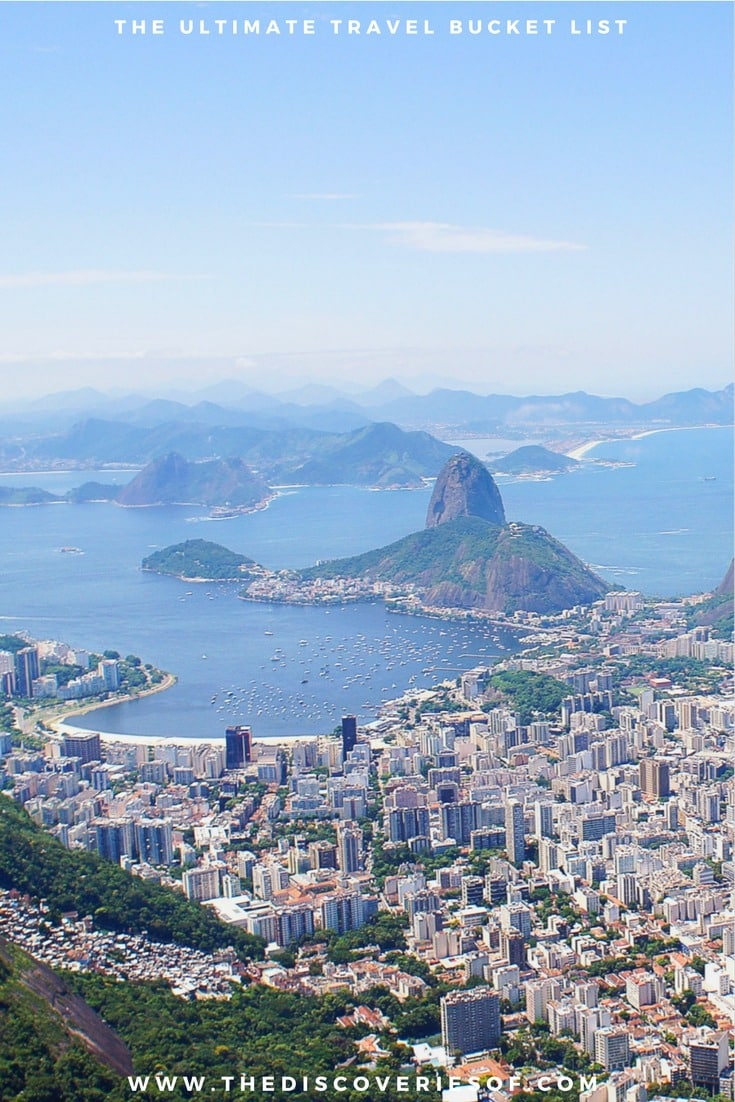 Rio de Janeiro, Brazil. 100 unique travel bucket list ideas - the ultimate list of things to do and places to see in your lifetime. Read the full guide now. See the world, embrace adventure, satisfy your wanderlust. United States I England I Australia I Canada I Travel Inspiration I Photos I Dreams I Ideas #travel #bucketlist #travelinspiration #wanderlust