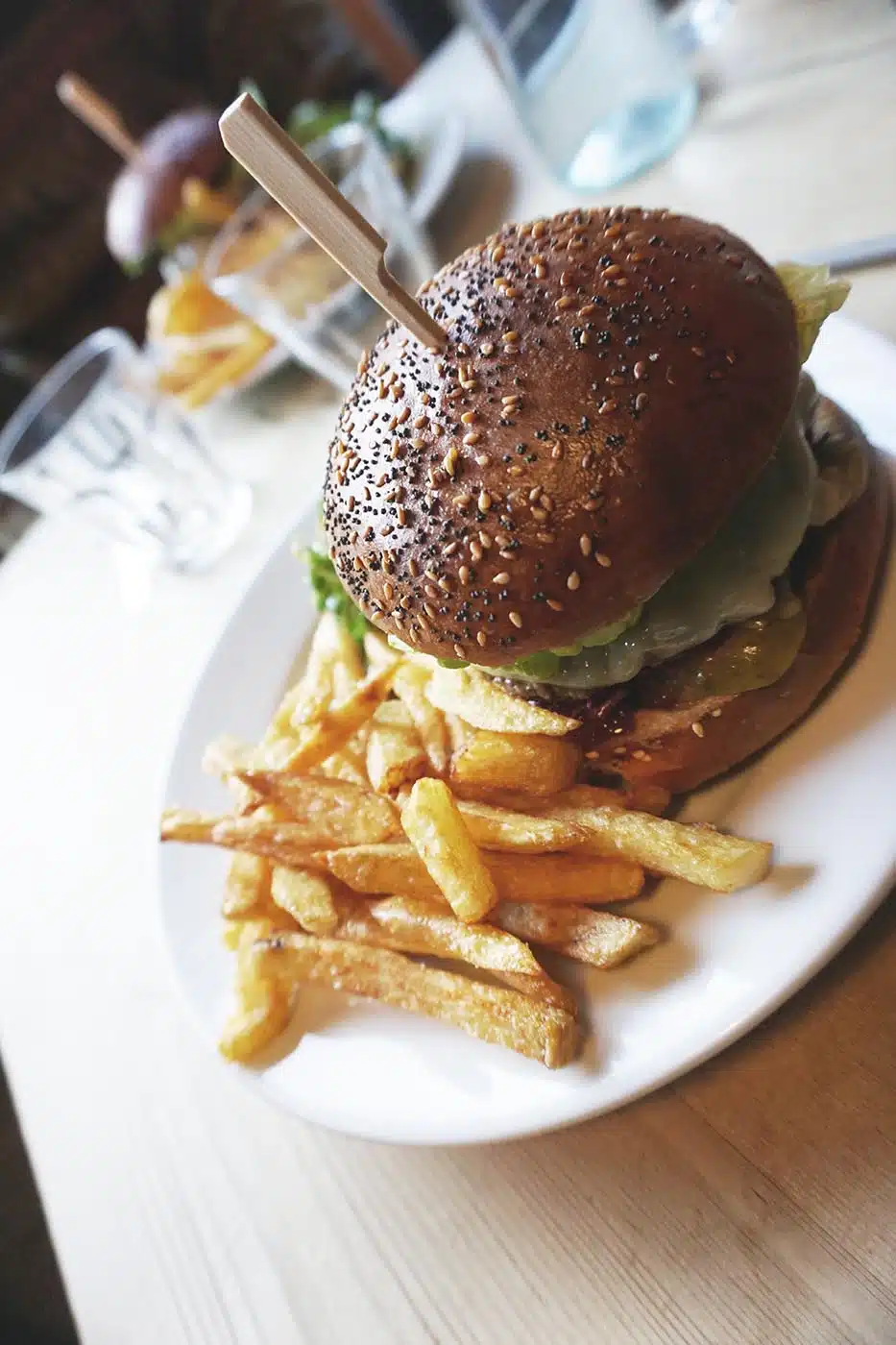 Burger at The Refectory Kitchen Canterbury