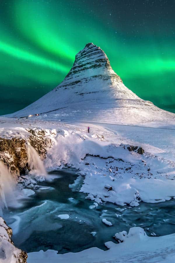 Kirkjufell Mountain Northern Lights Iceland