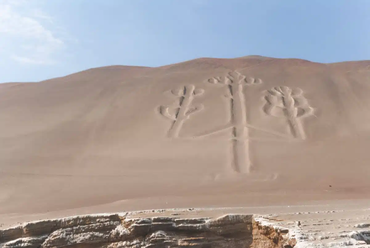 Geoglyph near Ballestas islands peru