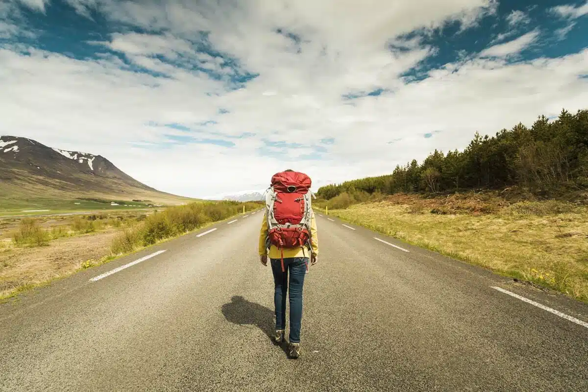 Backpacker with a Carry on Backpack