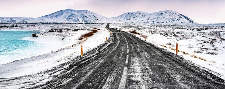 Iceland snowy landscape