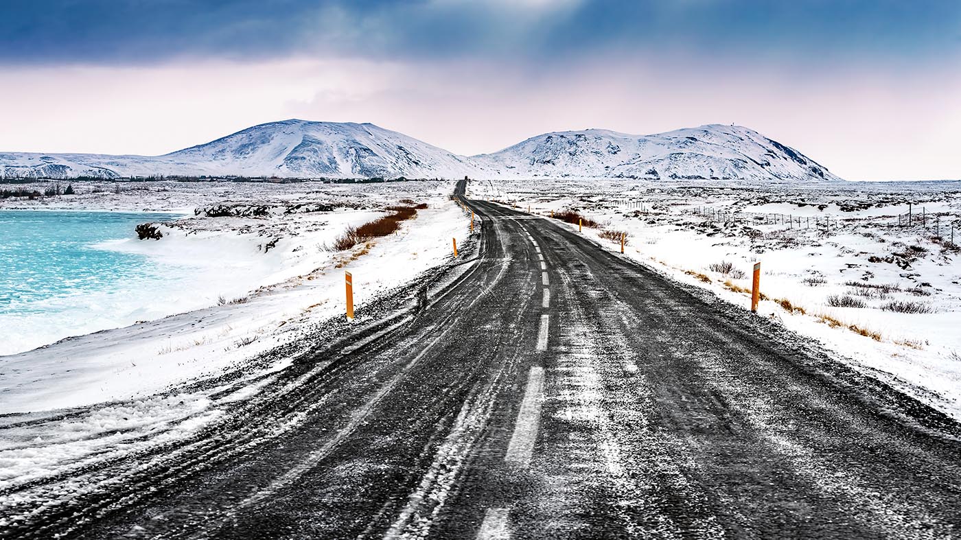 Iceland snowy landscape