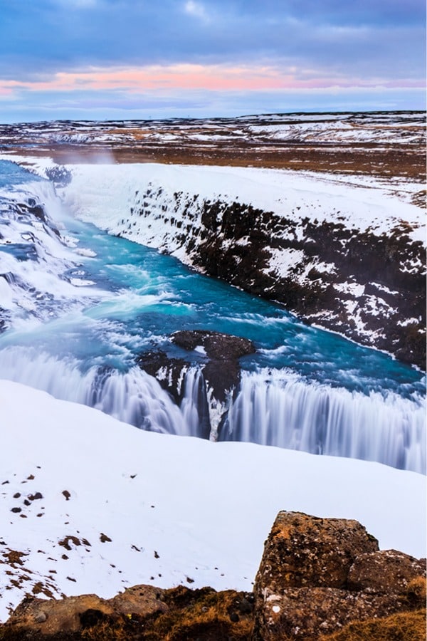 Gullfoss in cascata d'inverno