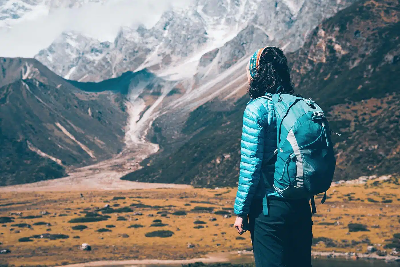 Woman with Backpacking Gear