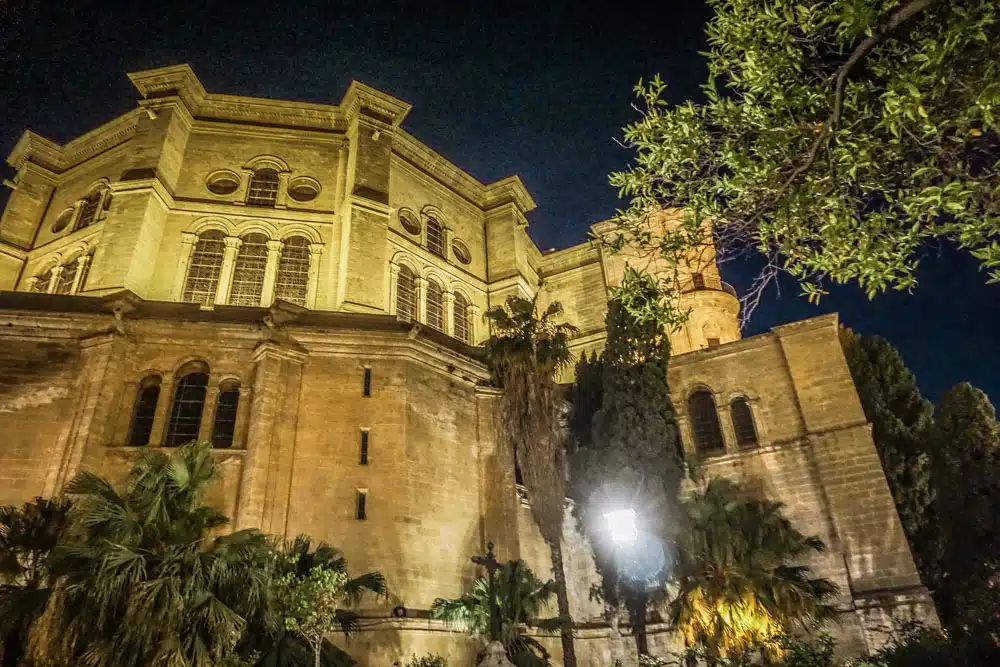 Malaga Cathedral at Night