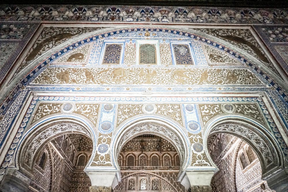 Elaborate detailing in the Palacio del Rey Don Pedro