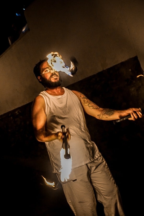 Fire juggler at Noche de las Velas