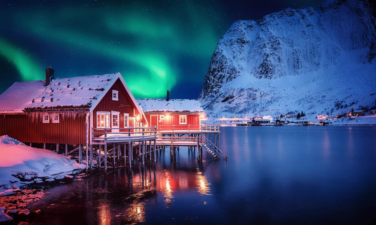 Fishing Village Near Tromso in Winter