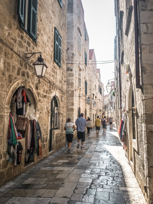 Walking Dubrovnik's narrow streets. 