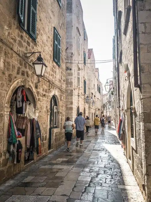 Walking Dubrovnik's narrow streets. 