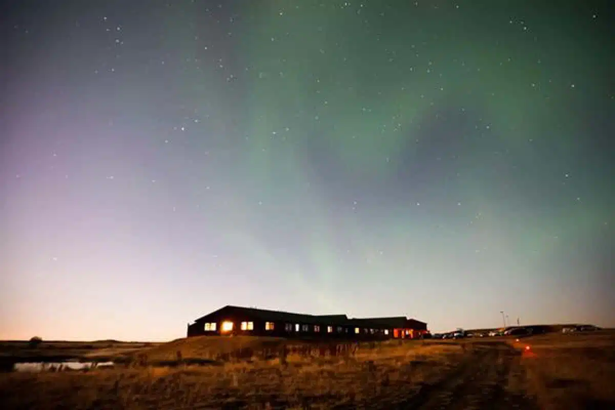 Hotel Ranga with the Aurora Borealis