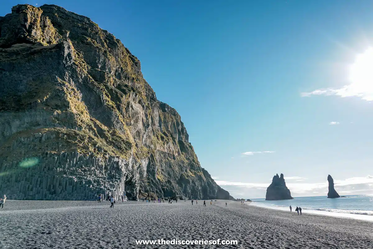 The columns are at the end of Reynisfjara Beach 