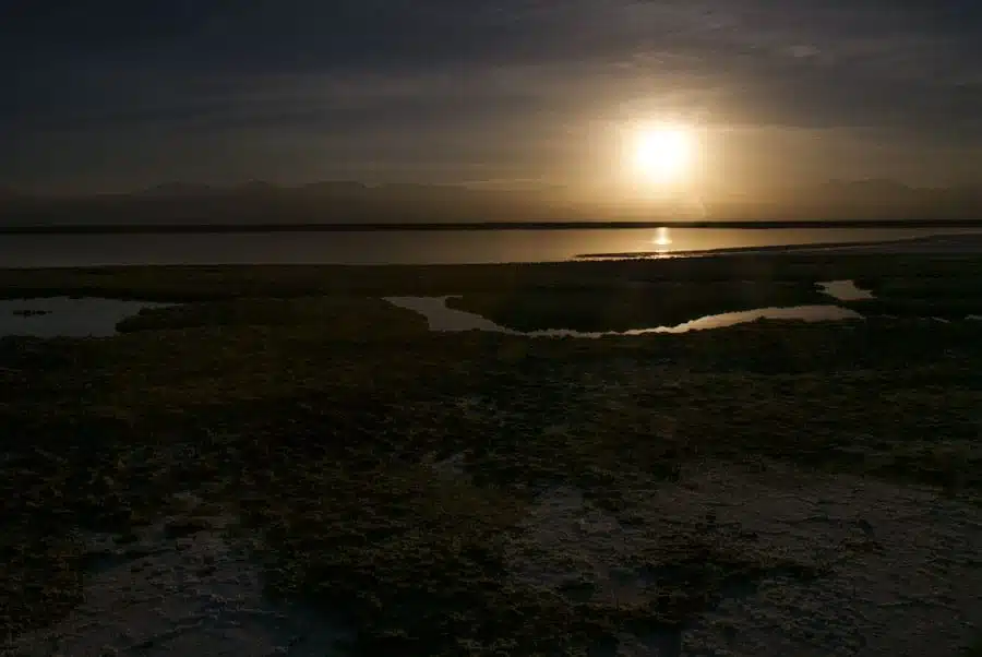 Sunrise over Laguna Tebinquince Atacama Desert