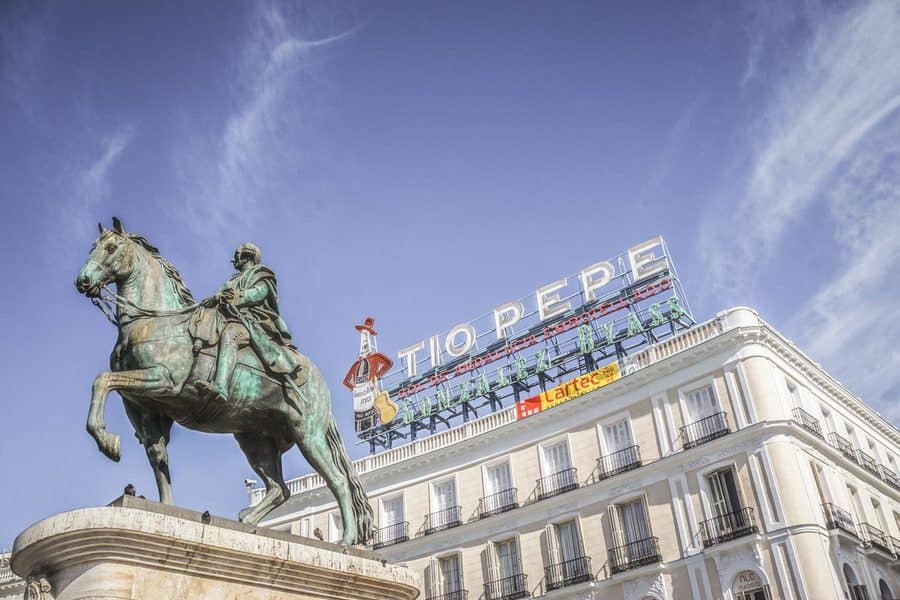 The Puerta del Sol in Madrid - The Centre of Spain