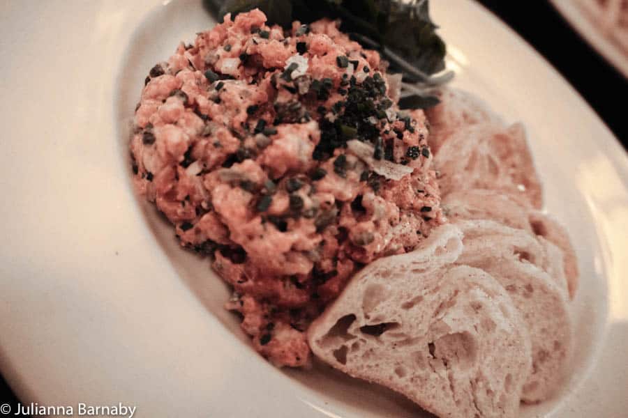 steak tartare at Balthazar