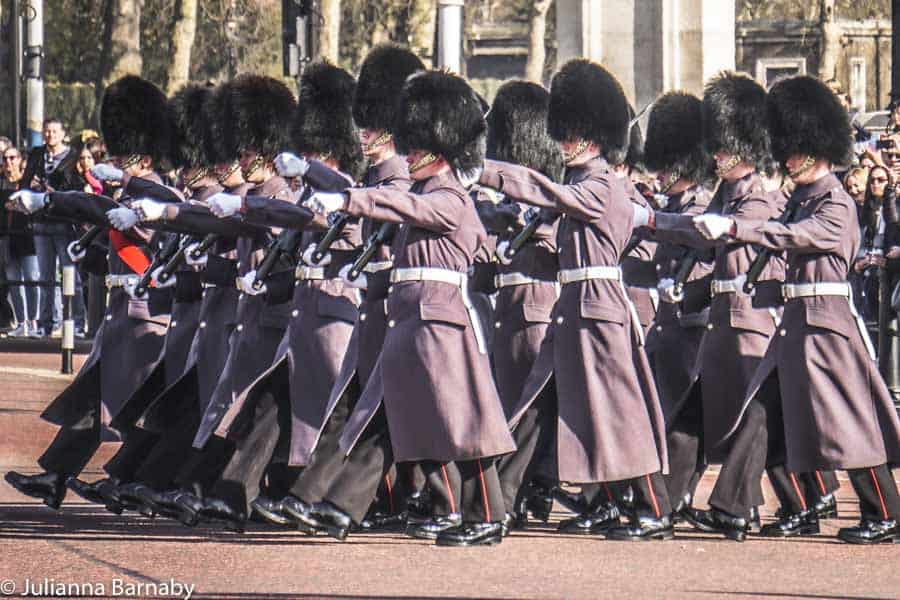 The guard marching in formation