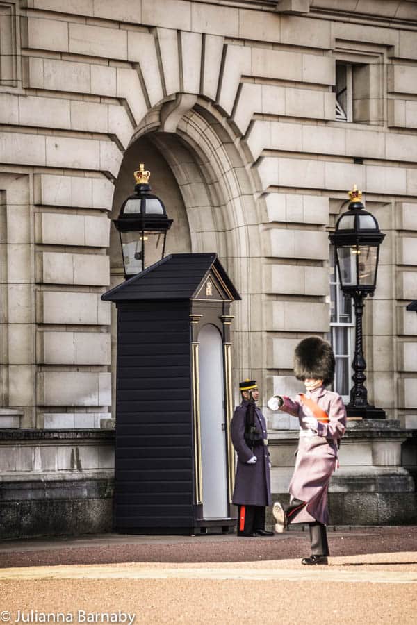 During the Changing of the Guard Ceremony 