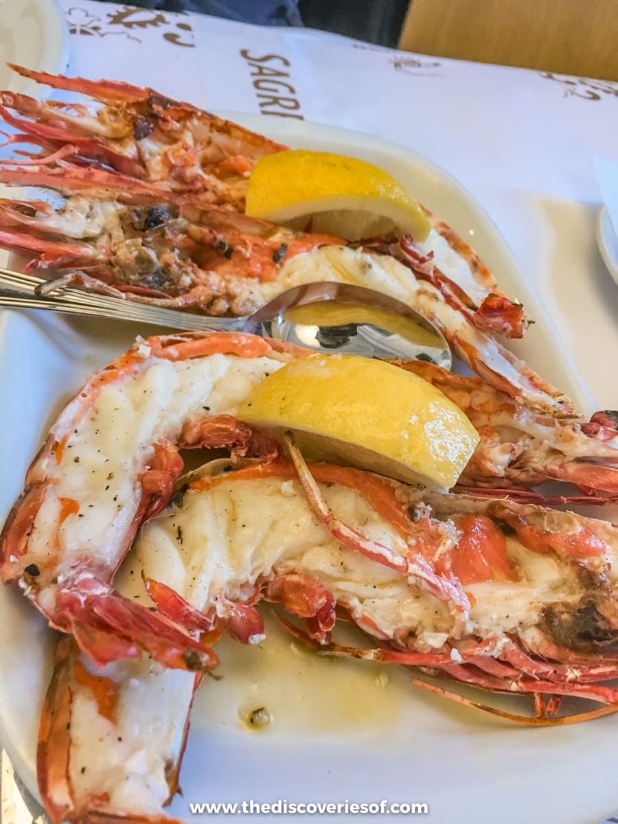 Grilled tiger prawns