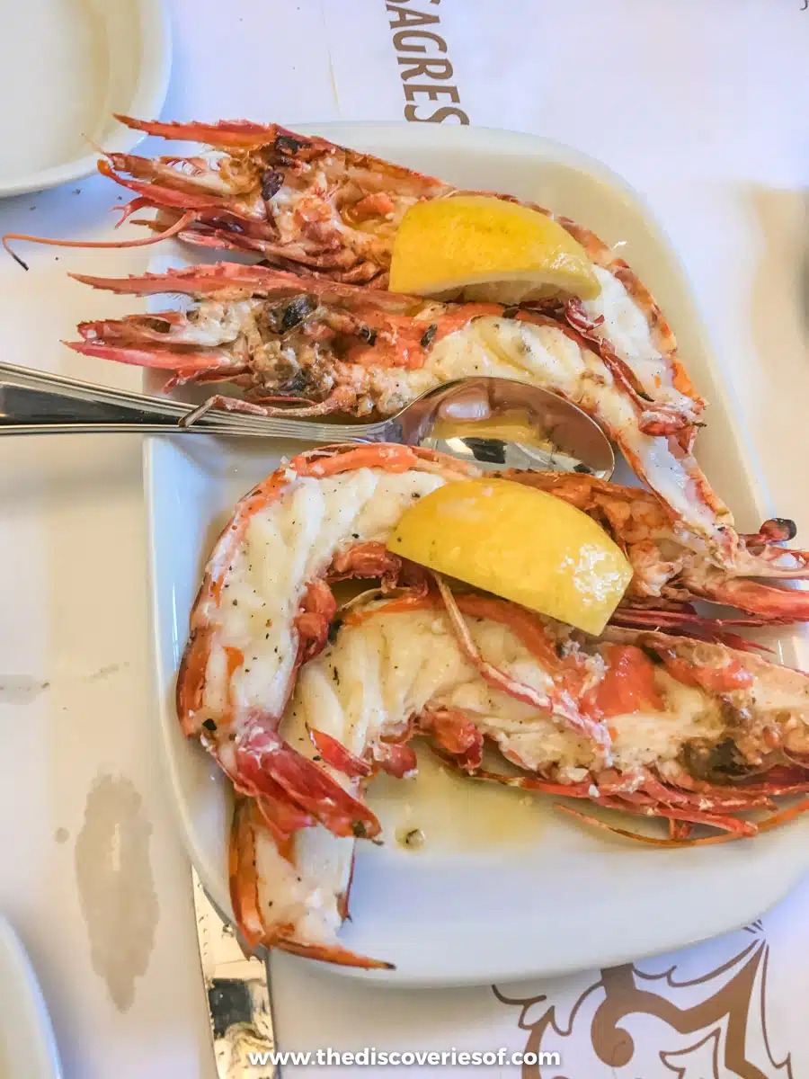 Grilled giant prawns