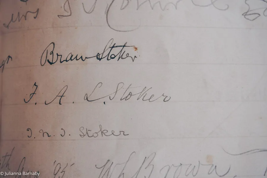 Bram Stoker's Signature in the Guest Book