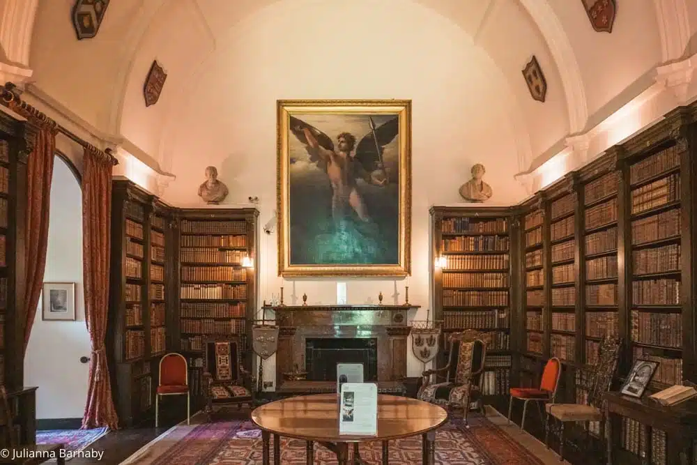 Hugh Irvine's portrait sits in the library