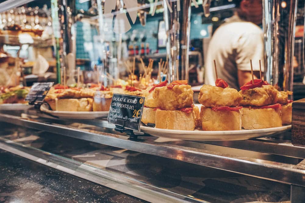 Pintxos in the Mercado de la Ribera