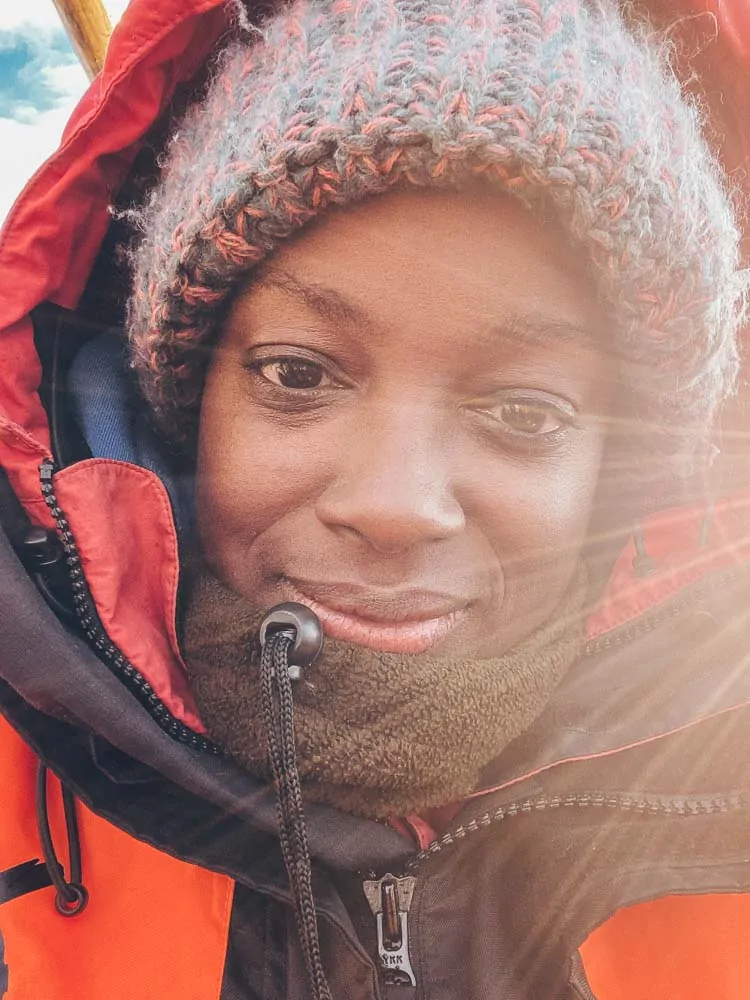 Me, wrapped up for a morning’s fishing off Svolvær