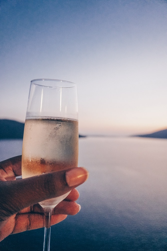 Champagne at sunset
