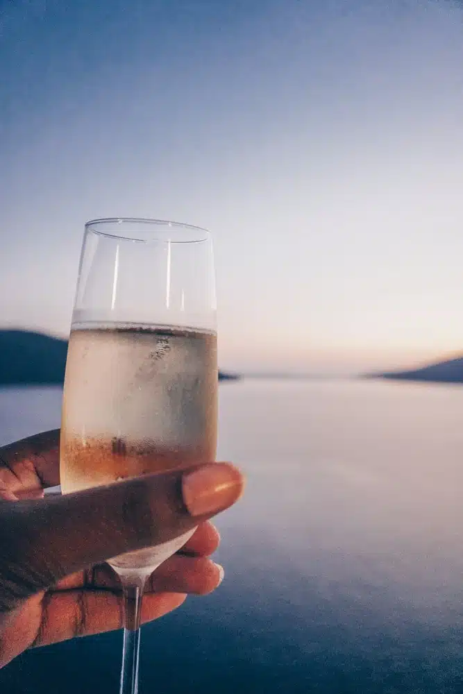 Champagne at sunset
