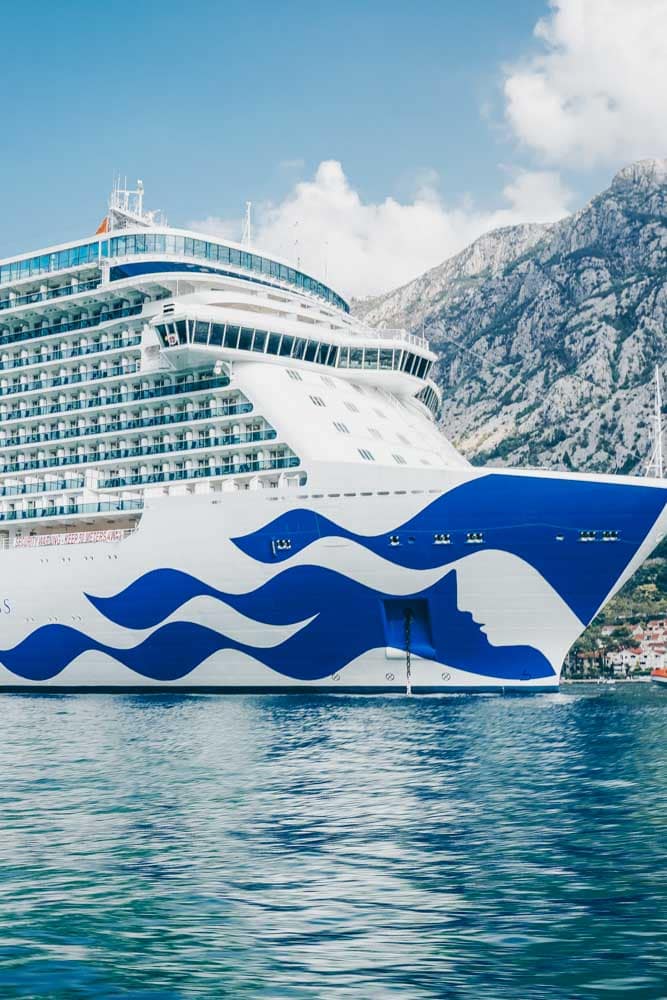 The Sky Princess in port in Kotor