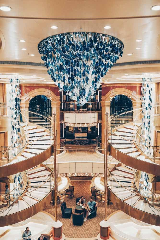 The central atrium on the Sky Princess