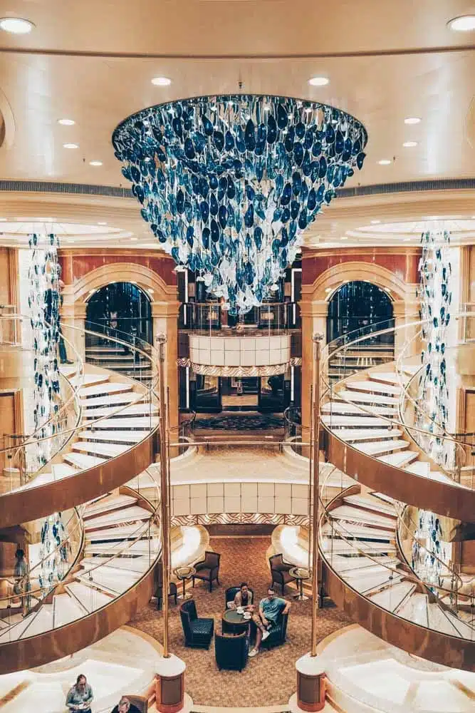 The central atrium on the Sky Princess