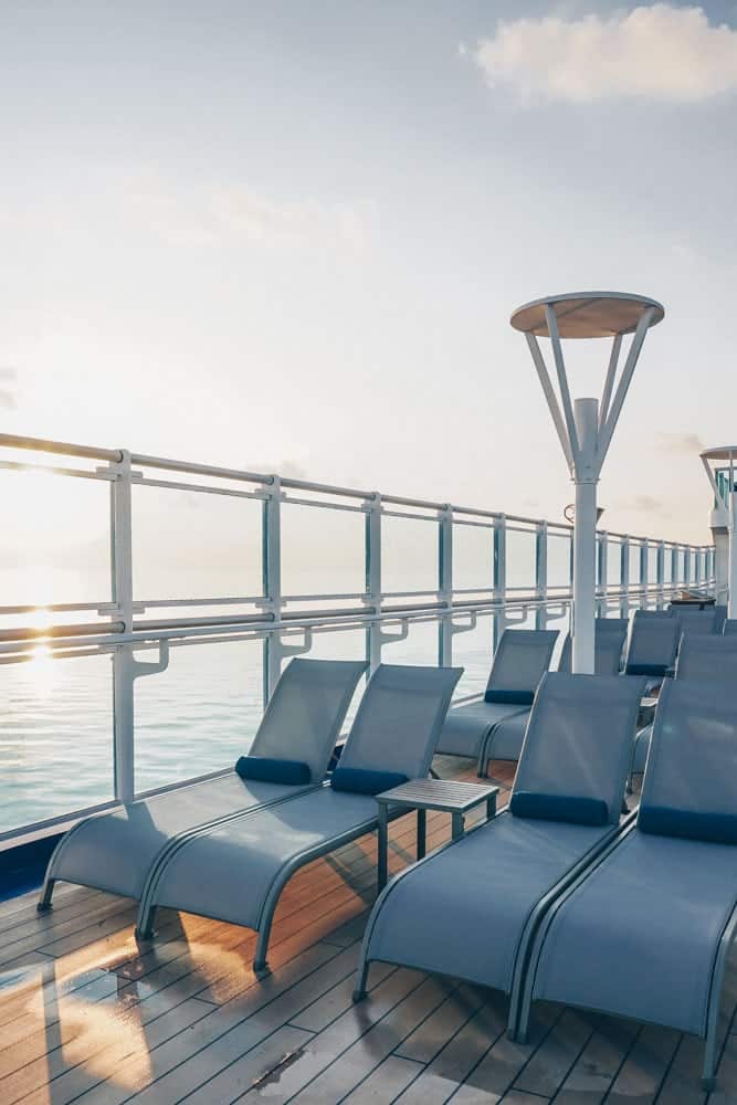 Sun loungers on deck