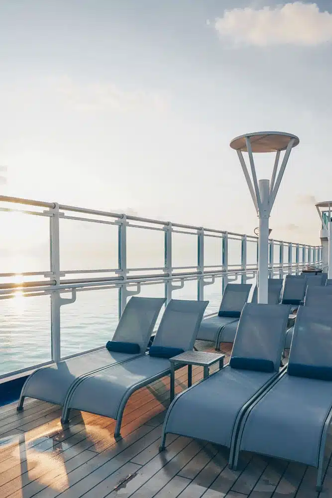 Sun loungers on deck