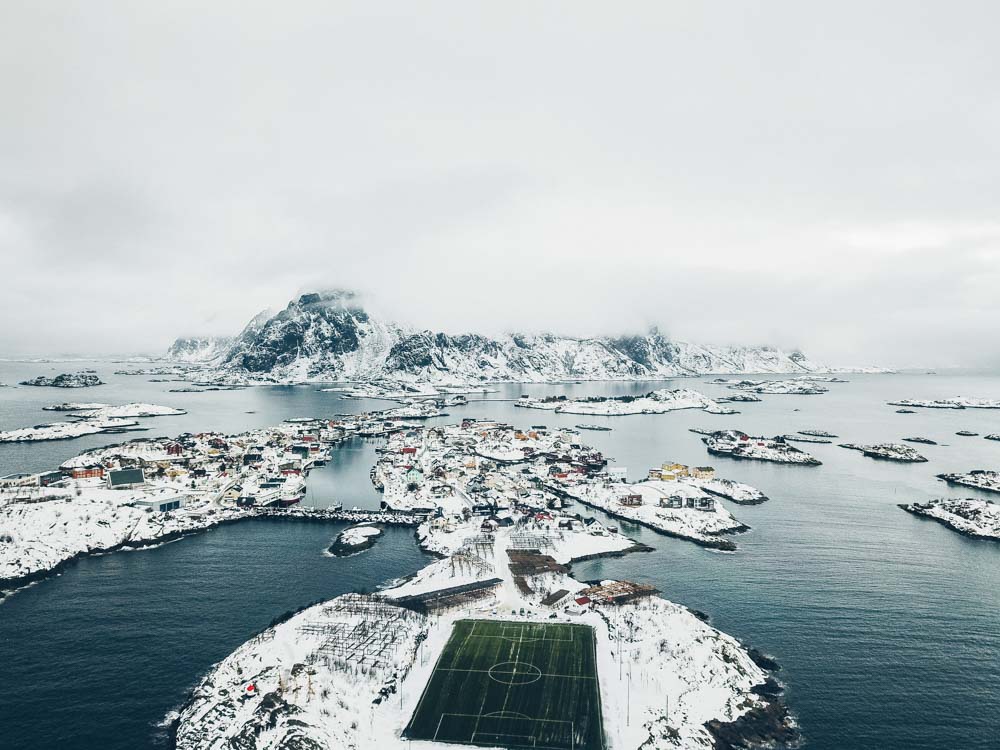 Henningsvaer Lofoten from Above