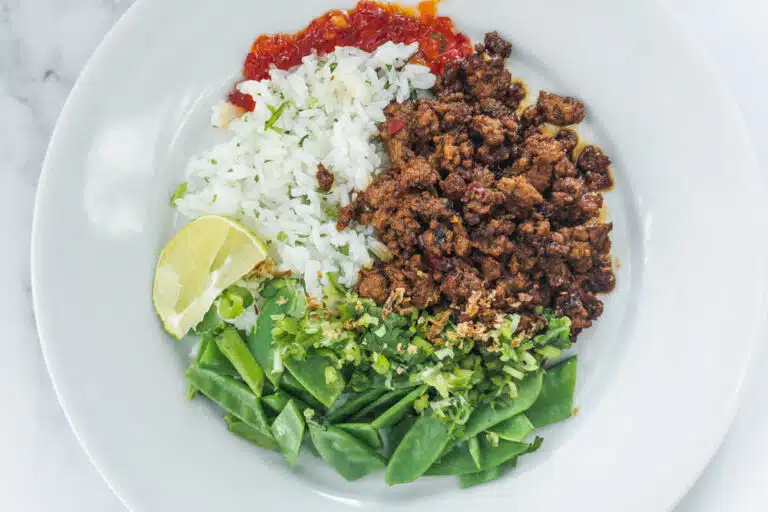 Quick and Easy Sweet Chilli Pork with Lime & Coriander Rice
